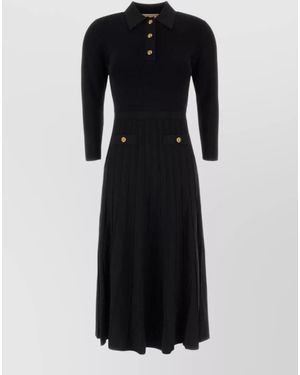 Michael Kors Knitted Midi Dress - Black
