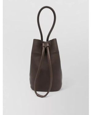 Uma Wang Small Bucket Bag Smooth Top Handle Strap - White