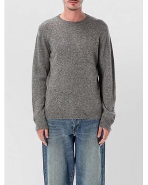 Roberto Collina Crew Neck Knit Long Sleeve Ribbed Edges - Grey