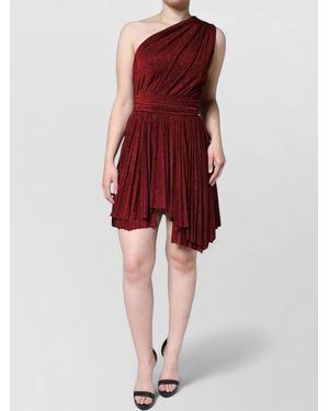 Dolce & Gabbana Pleated One-Shoulder Mini Dress - Red