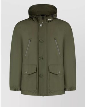 Woolrich Lightweight Ramar Parka With Hood And Adjustable Drawstring - Green