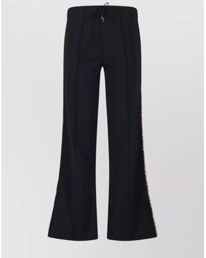 Burberry Flared Pants With Drawstring And Side Stripe - Blue