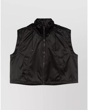 Fendi Hooded Zip Vest - Black