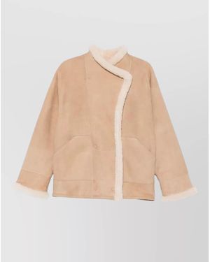 Closed Shearling Double-Breasted Jacket - Natural