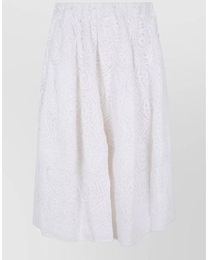 Comme des Garçons Midi Skirt Lace Floral Balloon Cut - White