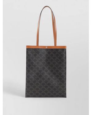 Celine Medium Shopper Tote Contrast Trim Handles - Black