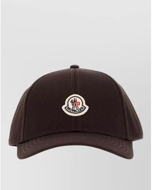 Moncler Cotton Baseball Cap Curved Brim Lightweight Design - Brown