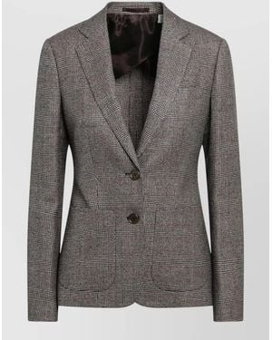 Burberry Single Breasted Notch Lapel Tailored Jacket - Black