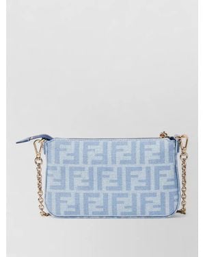 Fendi Chain Strap Baguette Clutch Bag - Blue