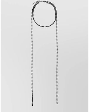DSquared² Metal Finish Necklace Stones Adjustable Chain - White