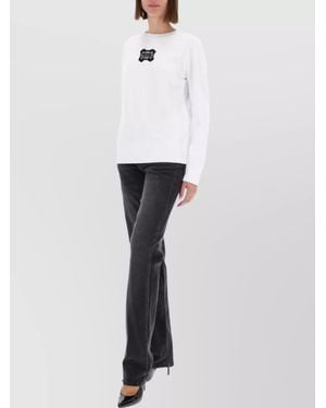 Versace Jeans Couture Cotton Logo-Print Jumper - White