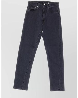 TOTEME Organic Cotton High-Rise Cropped Straight-Leg Jeans - Blue