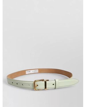 Dolce & Gabbana Leather Belt Tone Metal Buckle - Grey