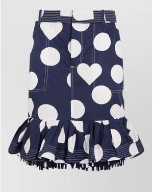 Jacquemus High Waist Skirt Ruffled Hem Polka Dots - Blue