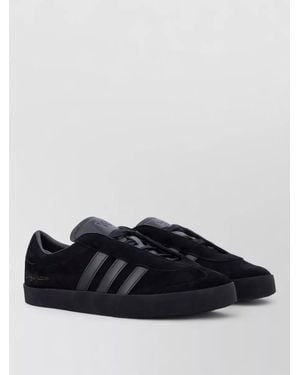 Y-3 Gazelle Leather Lace Up Low Top Shoes - Black