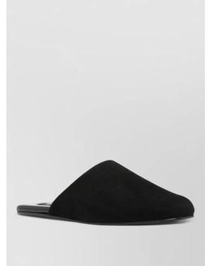 Manebí Suede Leather Flat Closed Toe Slippers - Black