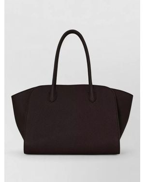 The Row Calfskin Leather Marlo 12 Tote Bag - Black