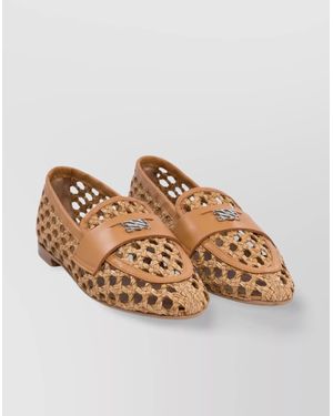 Casadei Woven Loafers & Slippers - Brown