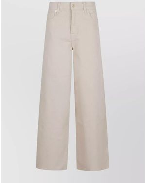 7 For All Mankind Denim High-Rise Wide-Leg Jeans - White