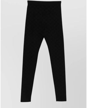 Gucci High Rise Ankle Length Patterned Pants - Black