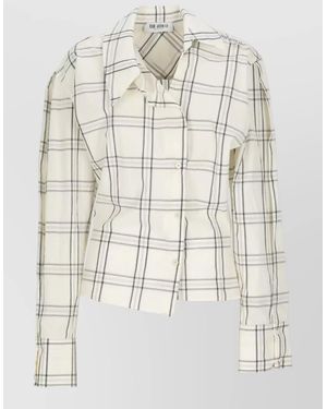 The Attico Checked Oversized Cotton Shirt - Natural