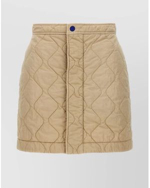 Burberry Quilted High-Waisted Skirt - Natural