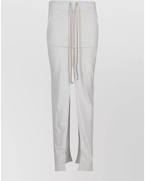 Rick Owens Pull On Skirt Pillar Design Slits - White