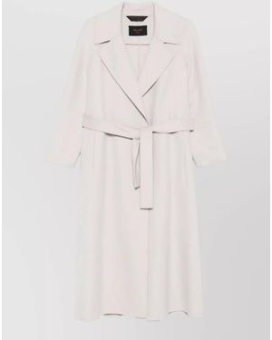 Paltò Wool Belted Trench Coat - White
