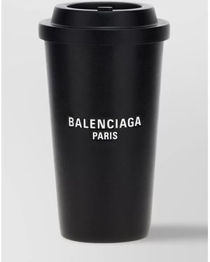 Balenciaga Coffee Cup Shaped Leather Clutch - Black