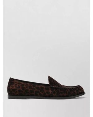 Aquazzura Loafers Animal Print Round Toe Textured - White