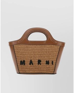 Marni Tropicalia Micro Two Tone Shoulder Bag - Brown