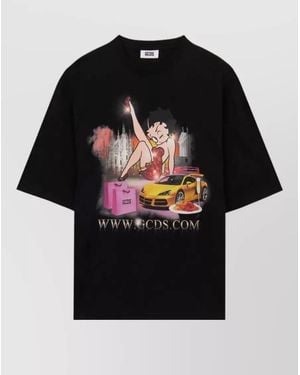 Gcds Betty Boop Heavy Jersey Crew T Shirt - Black
