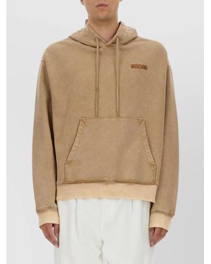 Moschino Hooded Sweater With Embellished Back Design - Natural