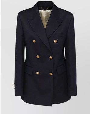 Golden Goose Wool Blend Double-Breasted Coat - Blue