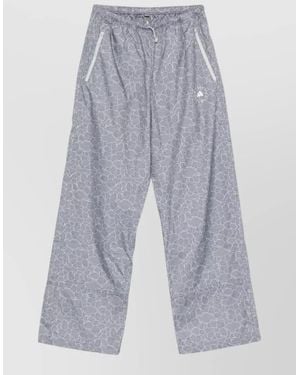 adidas By Stella McCartney Silk Nylon Trousers Side Pockets Elastic Cuffs - Blue