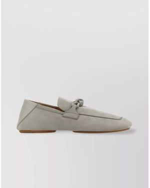 Bottega Veneta Loafers Suede Knot Detail - Gray