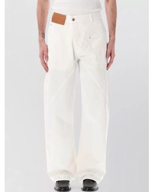 JW Anderson Twisted Workwear Jeans Wide Leg Design - White