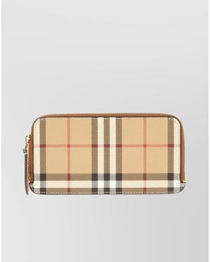 Burberry Chequered Pattern Wallets And Cardholders - Natural