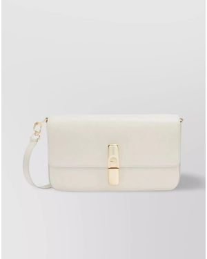 Furla Hammered Leather Crossbody Bag - Natural