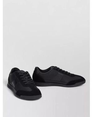 BOSS Low Top Trainers Leather Detail Design - Black