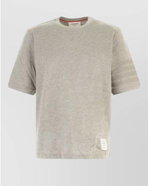 Thom Browne Cotton Crew Neck Short Sleeve T Shirt - White