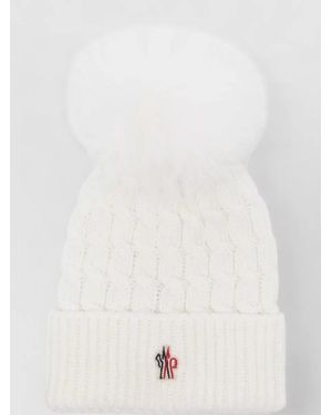 Moncler Wool Pom-Pom Beanie - White