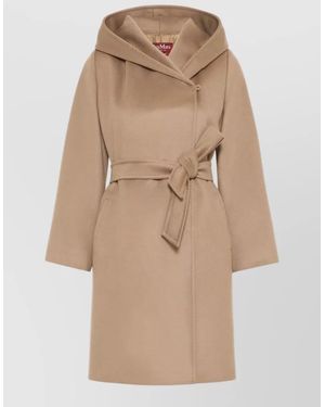 Max Mara Wool Belted Coat - Natural