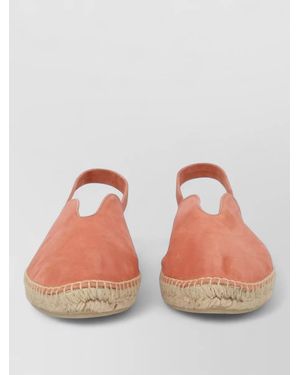 Castañer Rania Suede Espadrille Shoes Almond Toe - Orange