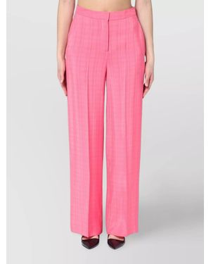 Semicouture Viscose Wide-Leg Trousers - Pink