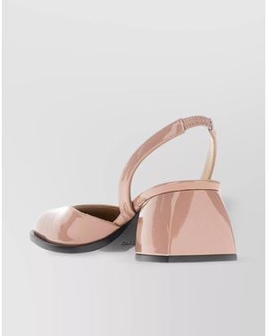 NODALETO Patent Leather Slingback Court Shoes - Natural