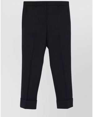 Incotex Tapered Wool Cropped Trousers - Blue