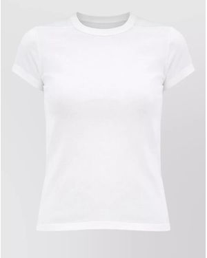 Rick Owens Cotton Crew Neck Short Sleeve Top - White
