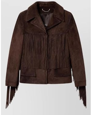 Golden Goose Leather Single-Breasted Coat - Brown