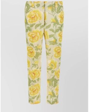 KENZO Cropped Straight-Leg Pants - Yellow